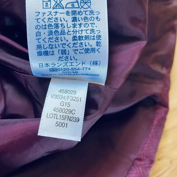 LANDS END L Plum Purple Herringbone Puffer Full Zip Down Feather Vest Outdoor - Picture 13 of 16